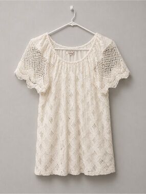Indigo Soul White Crochet Lace Boho Tunic dress XL